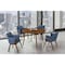 Armen Living Arcadia and Renzo 48" Round Blue and Walnut Wood 5 Piece Dining Set SETARDI5REWABLU48 - alternate 4